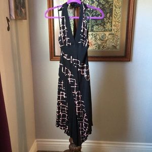 Bebe small pink and black halter dress